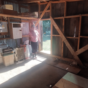 The tidy shed. You can actually see the floor.