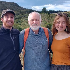 Zac Martin, Selwyn Yeoman and Kate Bonné at Orokonui Ecosanctuary.